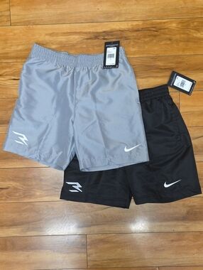 Nike 3BRAND Athletic Defense Shorts Bundle Grey Black Kids Size M (10/12) NEW